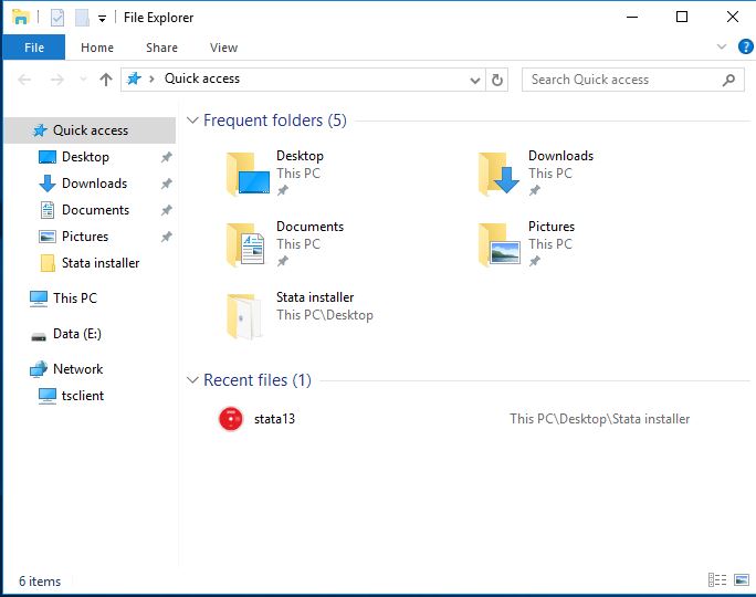 File explorer view