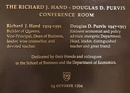 Purvis-Hand Conference room plaque